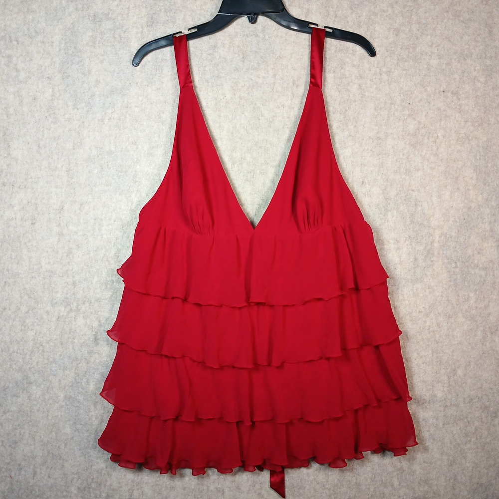 Victoria's Secret Red Ruffles Babydoll Lingerie XL Womens Sexy Nightie